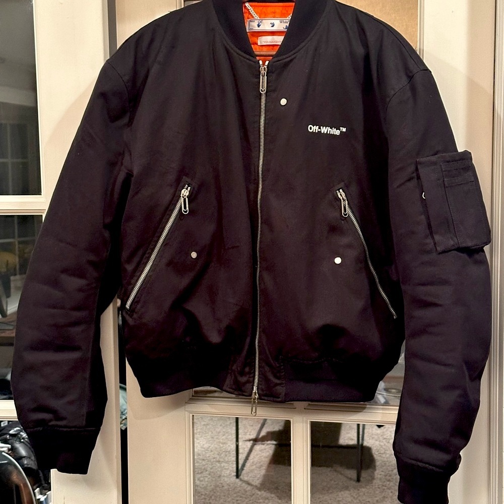 Off-White diag print black Bomber Jacket